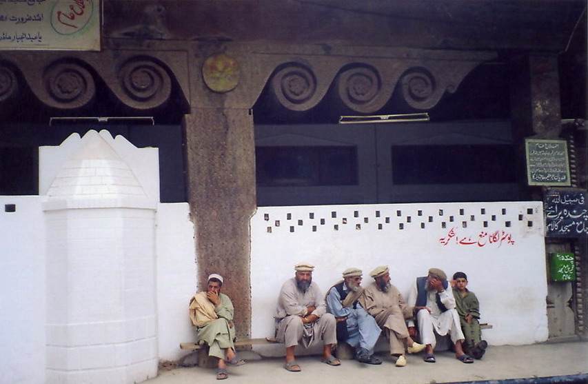 Unfortunately I was chased away by an irate worshiper when I tried to get more photos of this mosque but the four pillars like the one pictured, held up a beam made of a single piece that was at least 30 metres long & a few hundred years old, inside- three more of equal length.