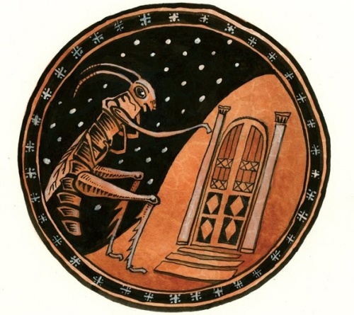 The grasshopper knocks at the ant's door