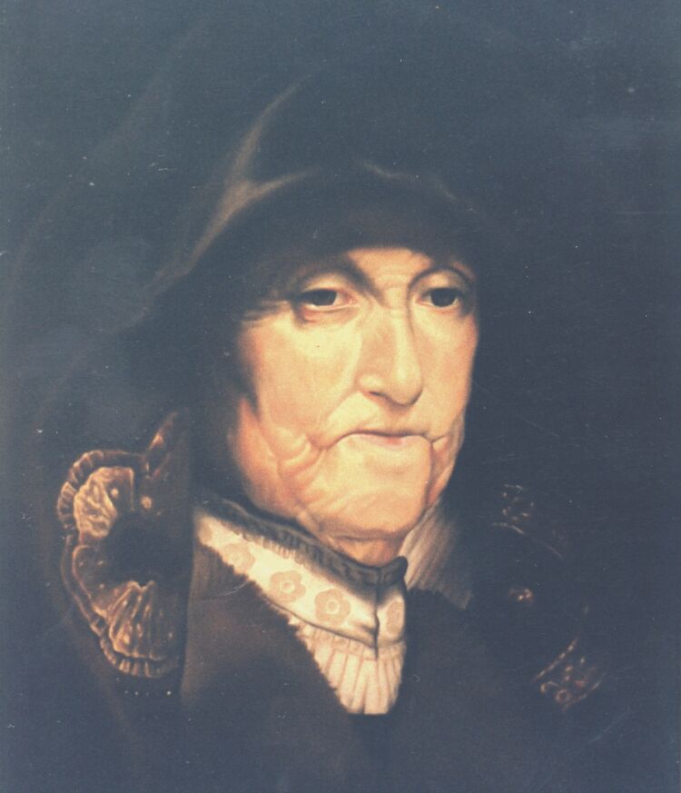 Painting, oils on canvas. Copy of a painting Rembrandt did of his mother. 