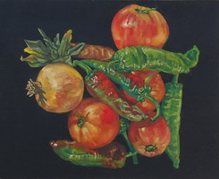 Fruits & vegetables- oils on panel 8 x 10 inches