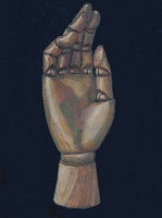 Wooden Hand- Oils on panel 10 x 8 inches
