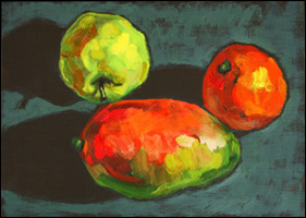 Mango, Oils on panel 5 x 7 inches