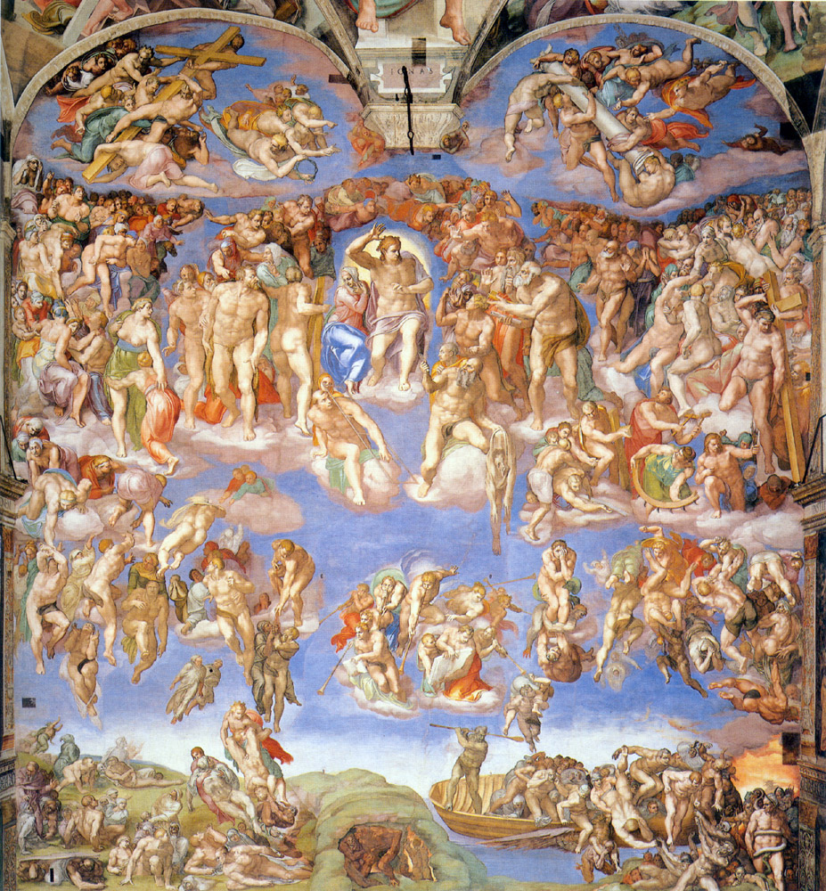 Michelangelo's Last Judgement behind the altar of the Sistine Chapel