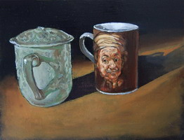 Rembrandt's Mug Oils on panel 8 x 10 inches
