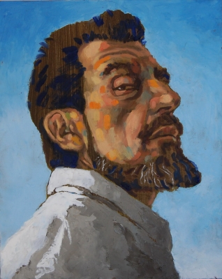 Self-portrait January 2009. Oils on panel 25 x 20 cm (10 x 8 inches)
