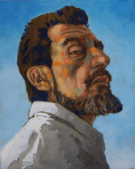 Self portrait Sept 09. oils on panel 10 x 8 inches (25 x 20 cm)