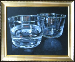 Water glasses. oils on board 8 x 10 inches (20 x 26 cm)