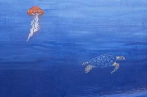 Detail-jellyfish & turtle.